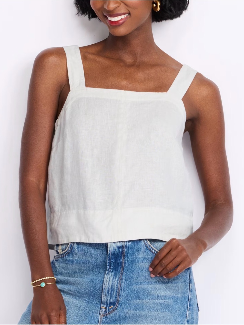 Madewell Contrast Sitch Squareneck Tank Top